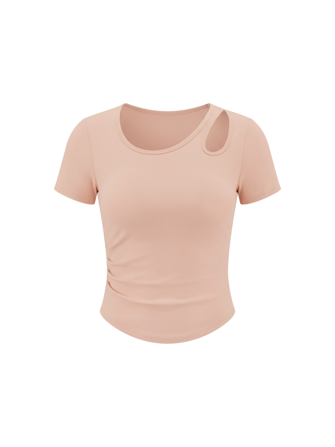 Women’s Cutout Ruched Yoga T-Shirt