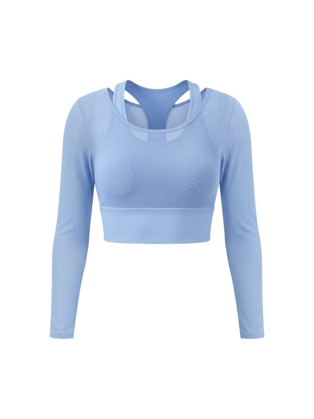Women's 2-in-1 Mesh Overlay Yoga T-Shirt - Main Image