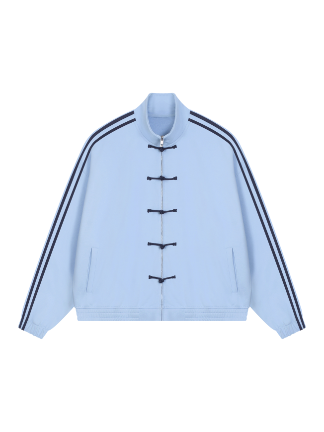 Unisex Boxy Stand Collar Full Zip Jacket