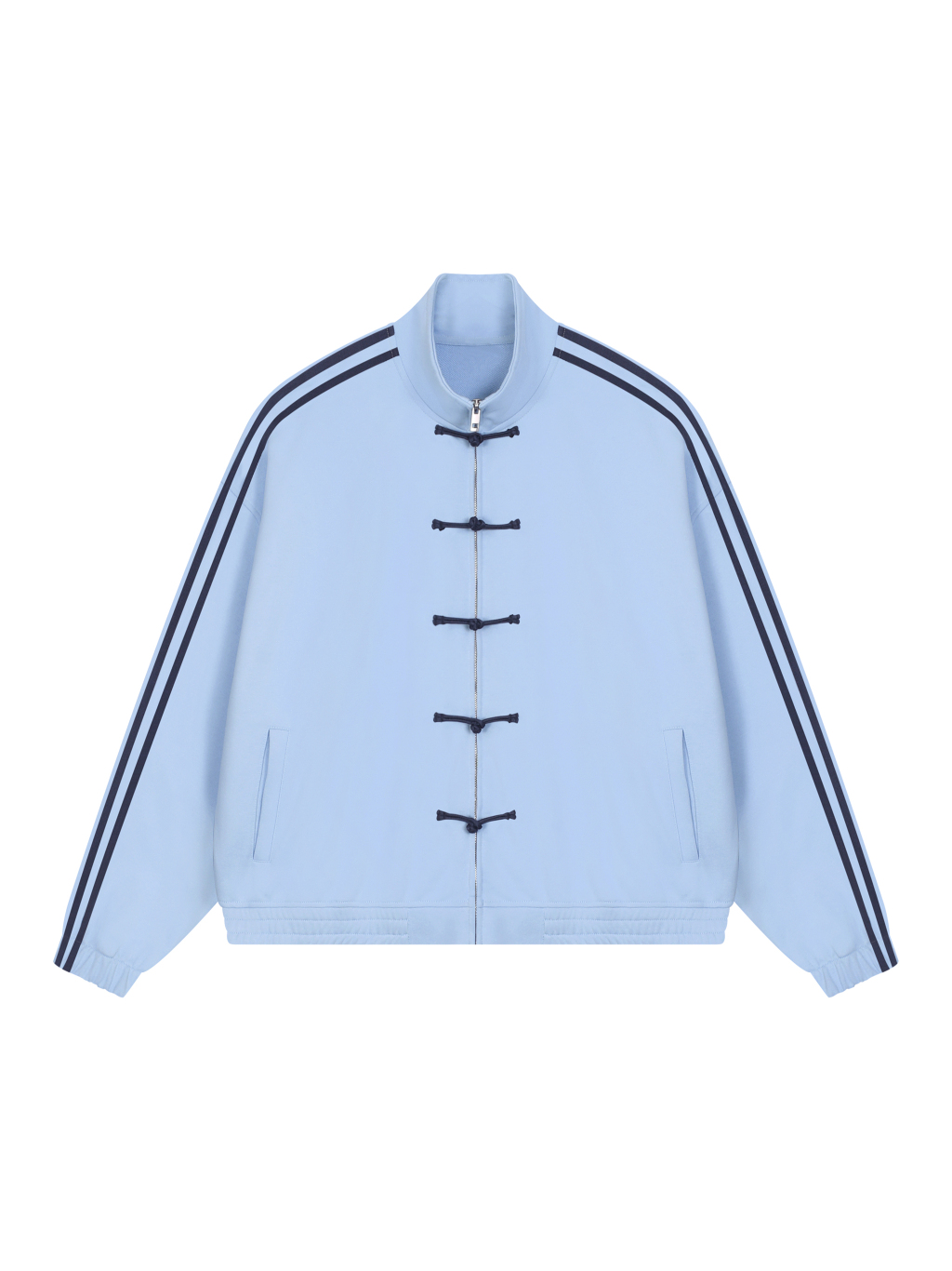 Unisex Boxy Stand Collar Full Zip Jacket - Main Image