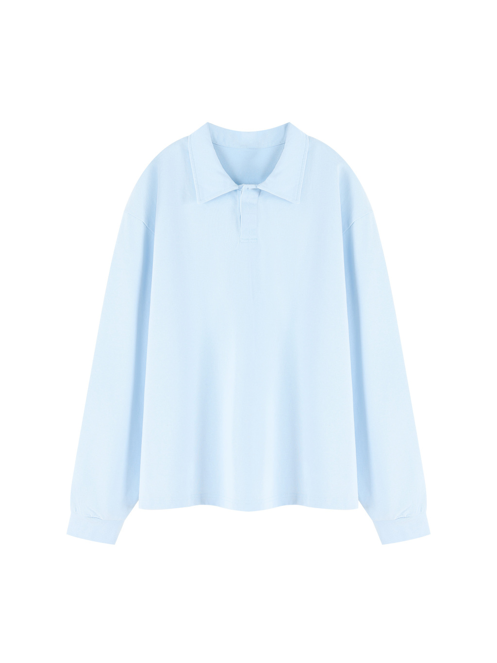 Unisex Loose Long Sleeve Polo Shirt - Main Image