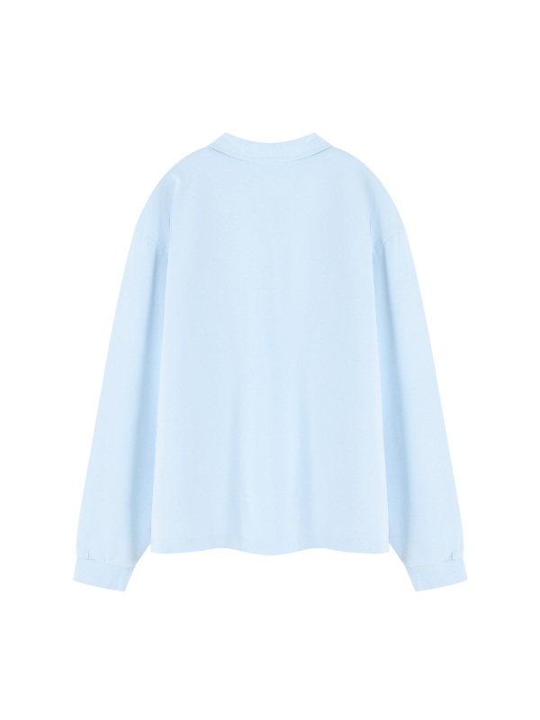 Unisex Loose Long Sleeve Polo Shirt