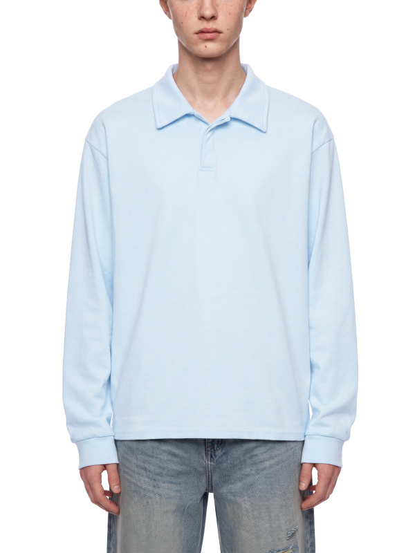 Unisex Loose Long Sleeve Polo Shirt