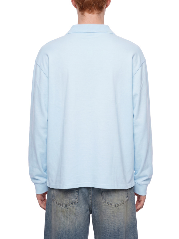 Unisex Loose Long Sleeve Polo Shirt