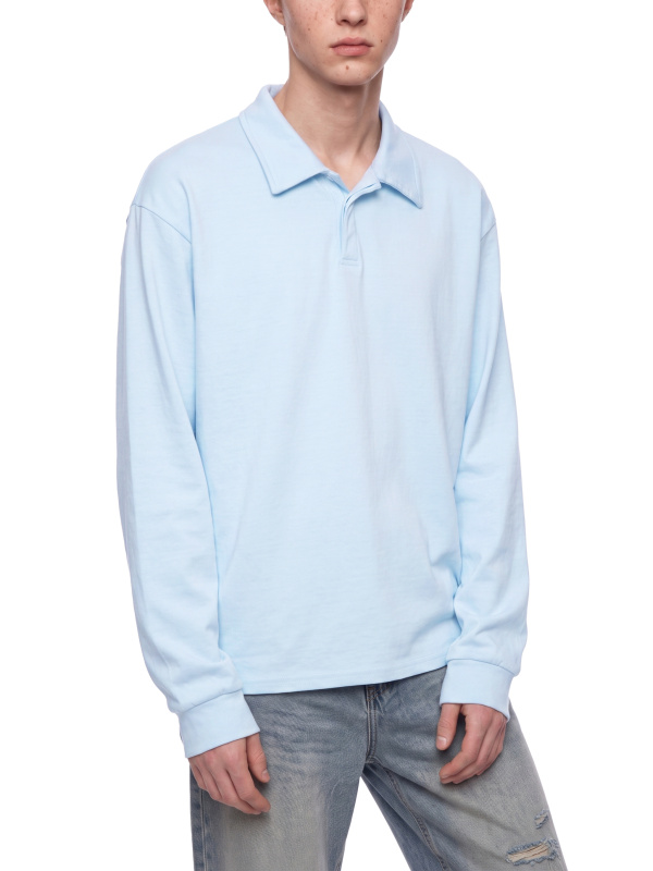 Unisex Loose Long Sleeve Polo Shirt