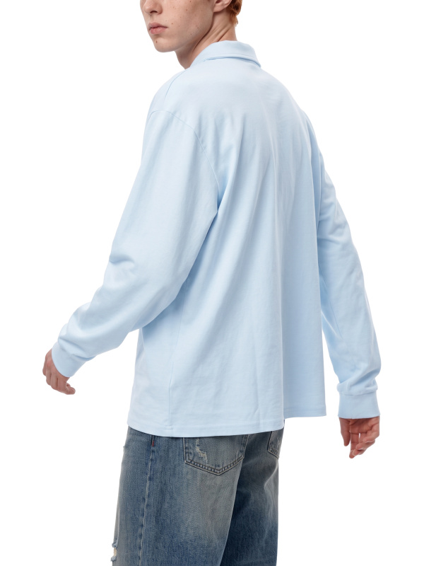 Unisex Loose Long Sleeve Polo Shirt