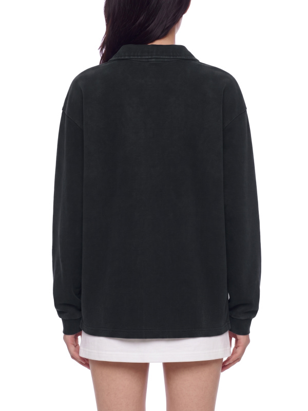 Unisex Loose Long Sleeve Polo Shirt