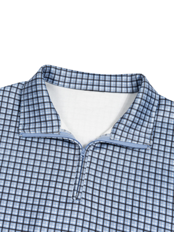 Unisex Plaid Quarter-Zip Sweatshirt