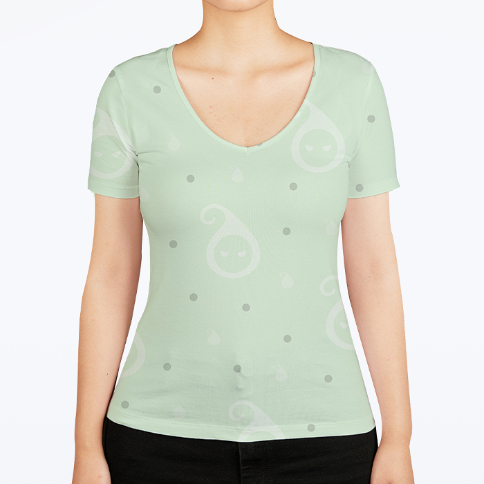 Custom All-Over Print Women Fitted V-Neck Tee - AOP | HugePOD-4