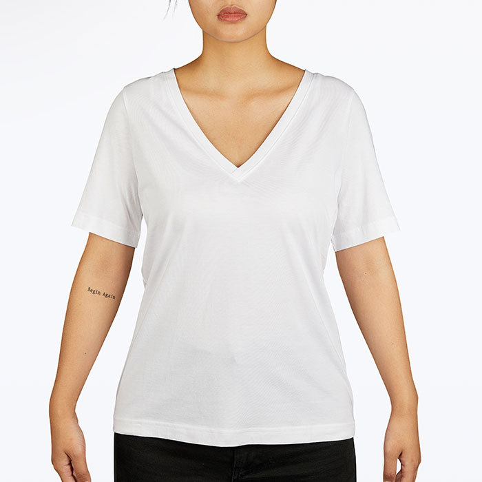 Summer Women's Cotton V-Neck Lightweight Tee - Print On Demand | HugePOD-4