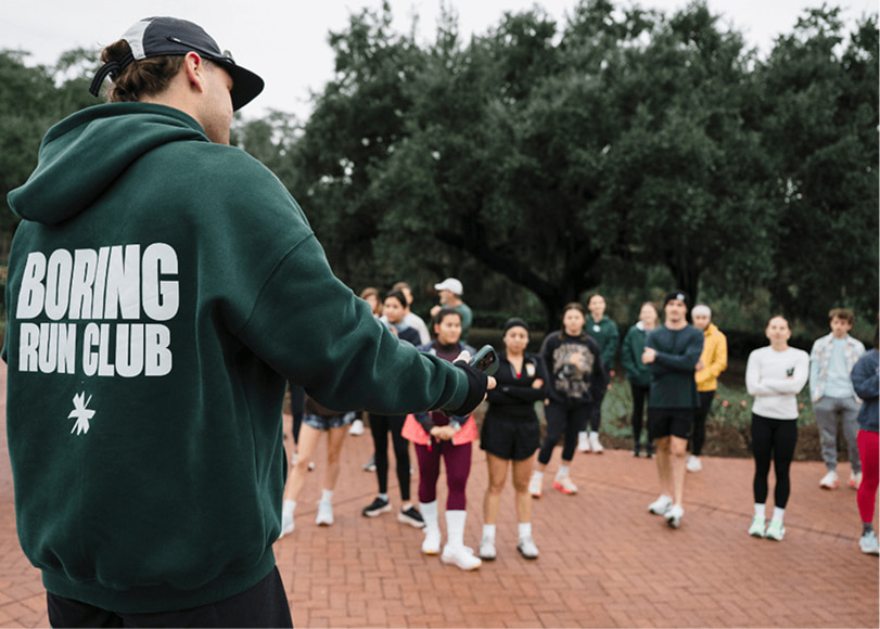 A run club brand using Tapstitch to create custom apparel for its community.