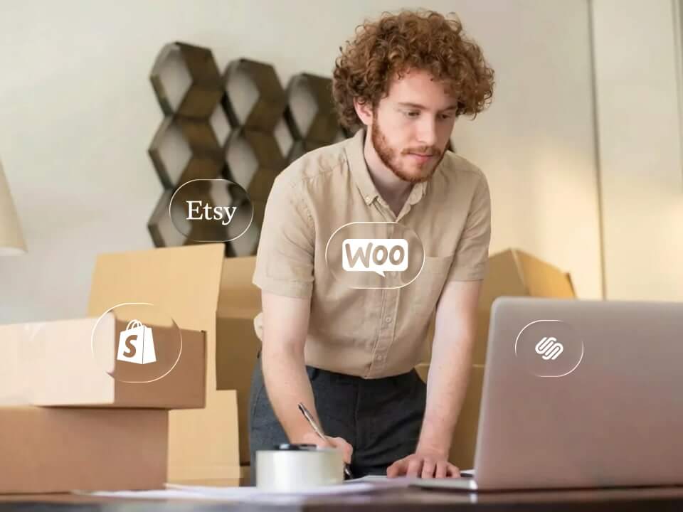 Warehouse team preparing products for dropshipping delivery