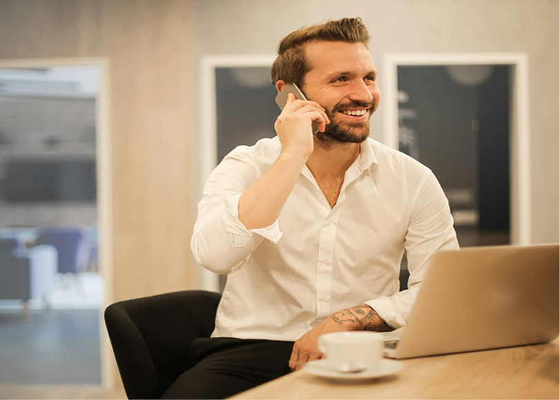 Man researching how to make money with print on demand